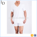 Custom V Neck White Men T Shirt Printing your own logo Wholesale